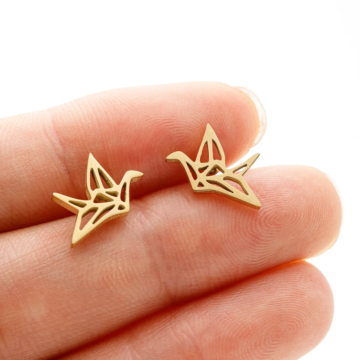 1 Pair Fashion Earrings Lovely Wild Origami Crane Stud Earrings for Women Fancy Pendientes Birds Earrings Wedding Earrings