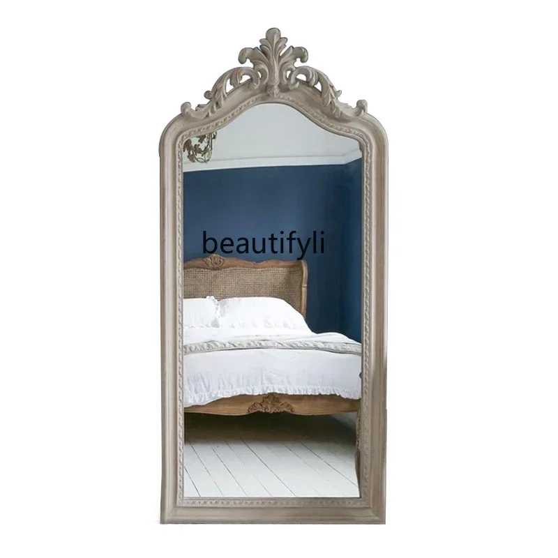 

ltFull body girls bedroom floor fitting mirror household dressing bedroom floor square mirror