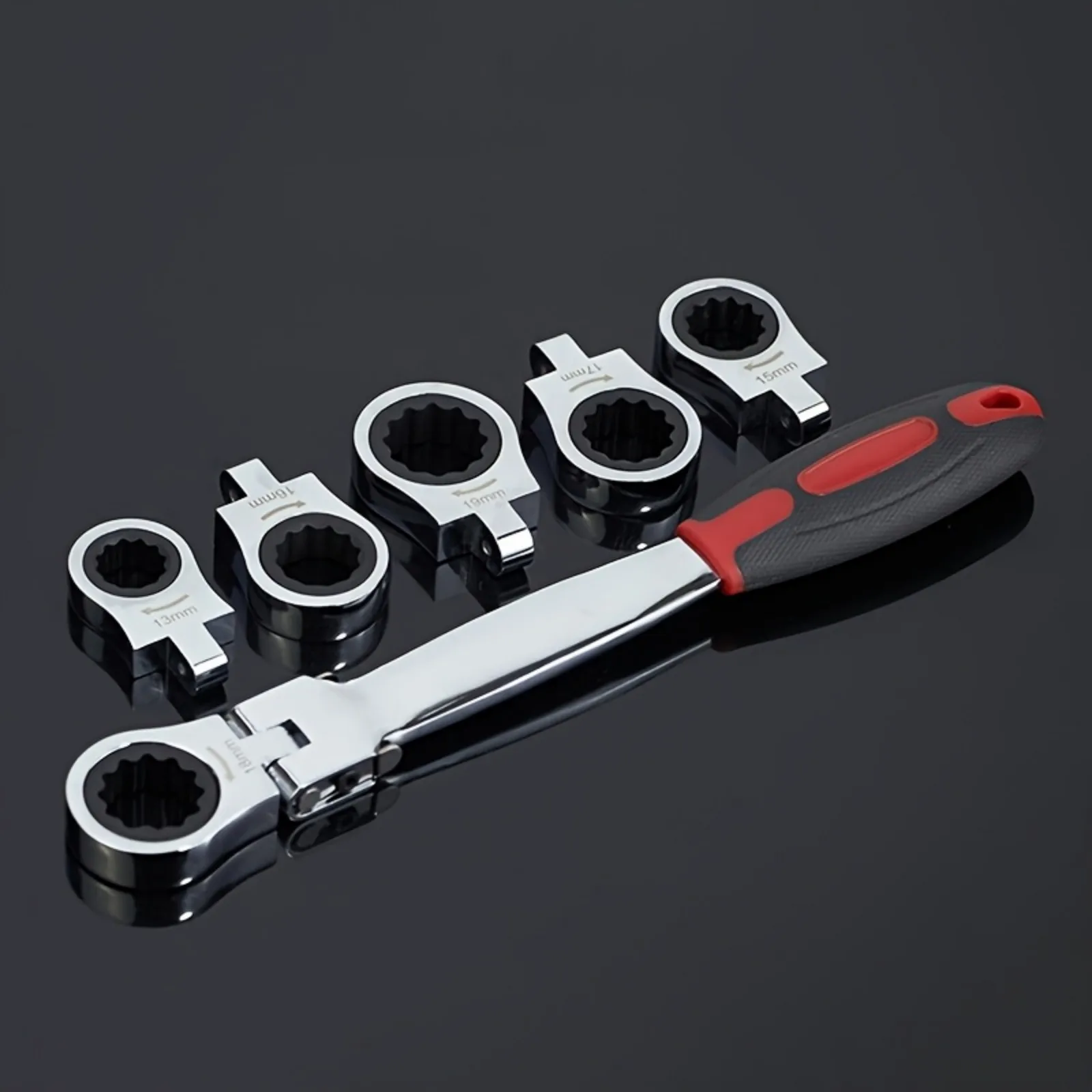 

13 Piece Set Interchangeable Ratchet Socket Wrench Flexible Head Combination Wrench Set Nut Parts Disassembly Tool