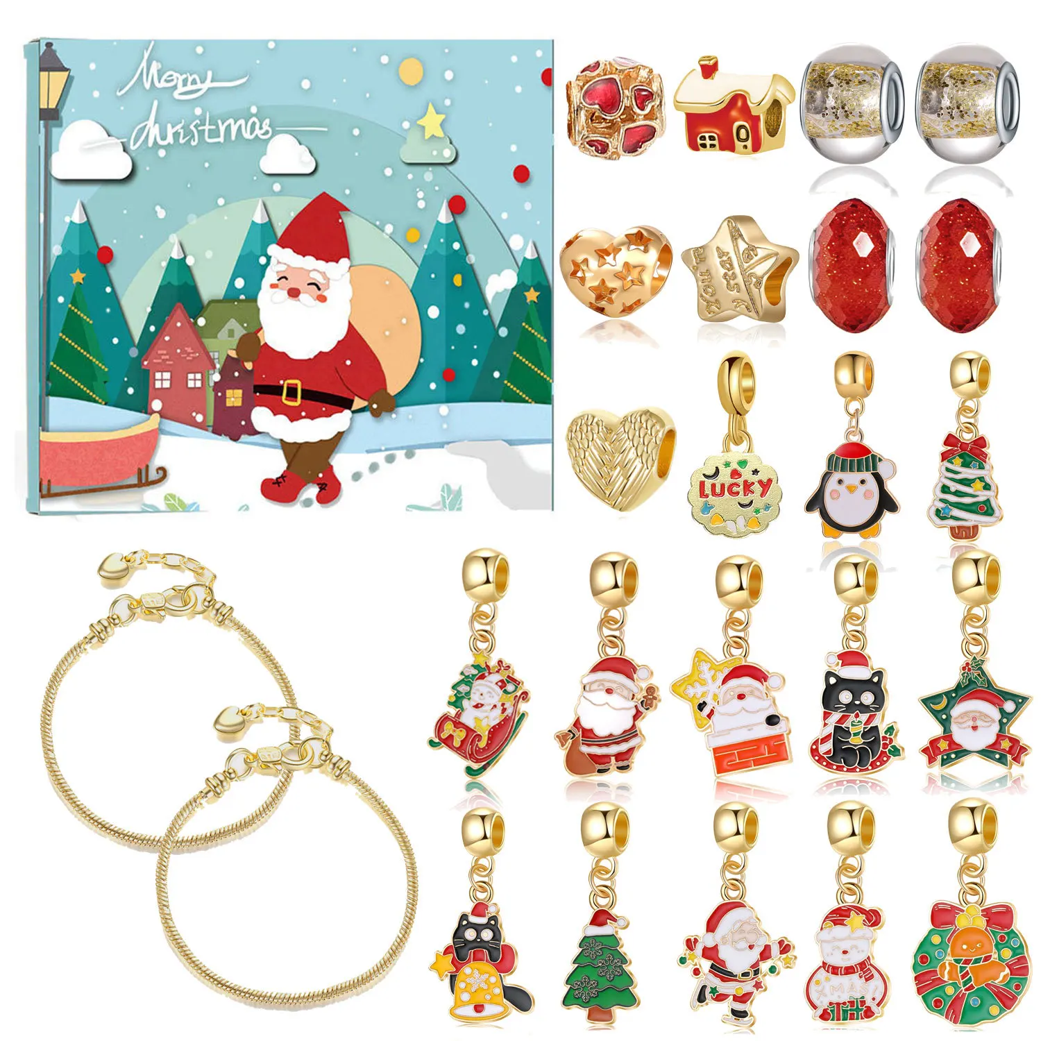 

Advent Calendar 2025 With Bracelets Necklace Advent Calendar Xmas Gifts Box Necklace Bracelet Gift FOR NEW YEAR GIFT FOR GIRLS