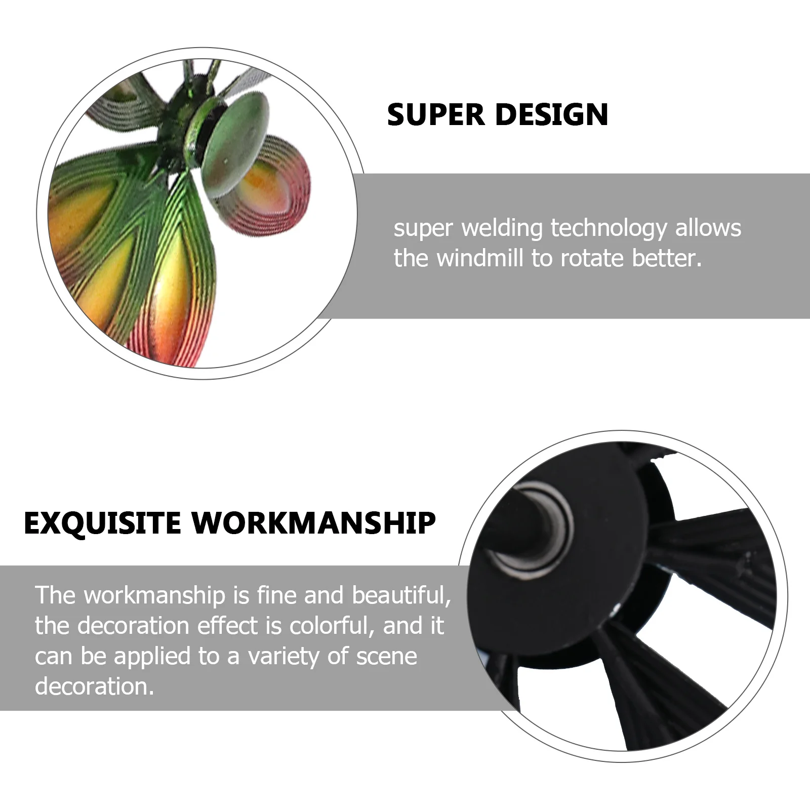 

1Pcs Iron Painted Windmill Colorful Decorative Pinwheel Outdoor Yard Garden Lawn Decoration Elegant Iron Pinwheel Ornament