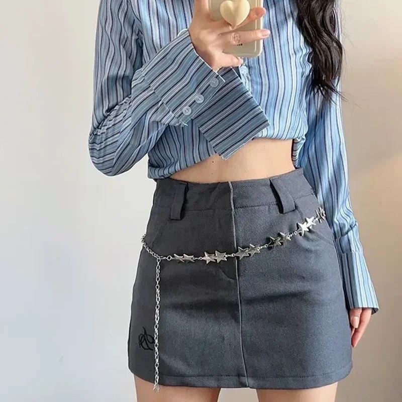 เข็มขัดโบฮีเมียนพู่ดาวสไตล์วินเทจ Y2K เทรนดี้โซ่เอวฤดูร้อนอุปกรณ์เสริมชายหาดเข็มขัดโบฮีเมียนอินเทรนด์ใหม่