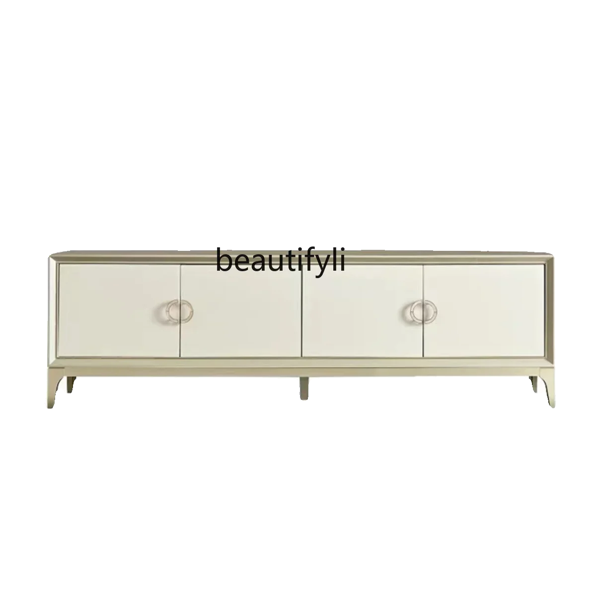 American light luxury TV cabinet coffee table, living room, Italian small apartment paint bedroom high audio-visual cabinet