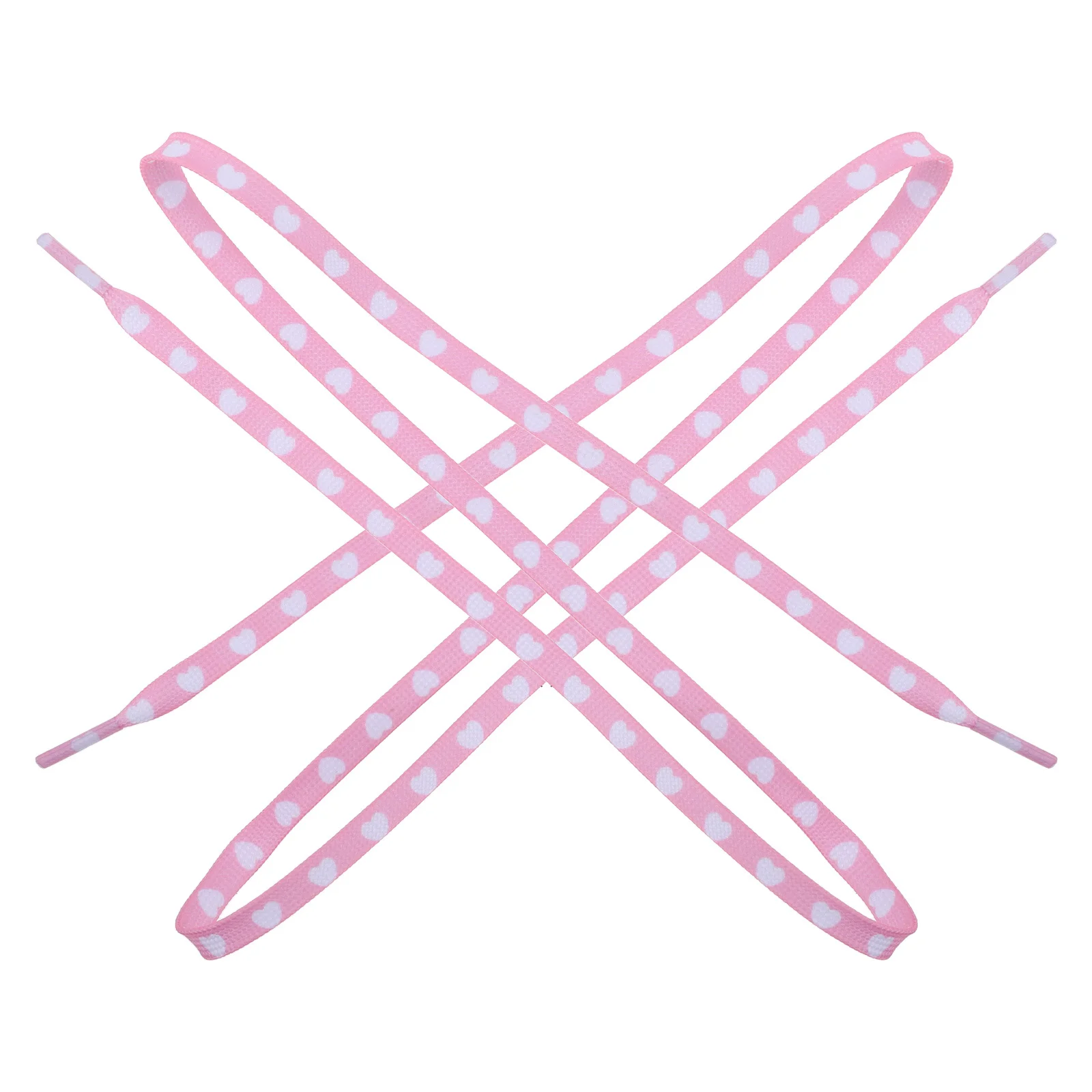 

1Pair Valentine Heart Canvas Shoelaces Flat Laces for Sneakers Boots Casual Sport Pink Love Printed Shoelaces for Adults Teens