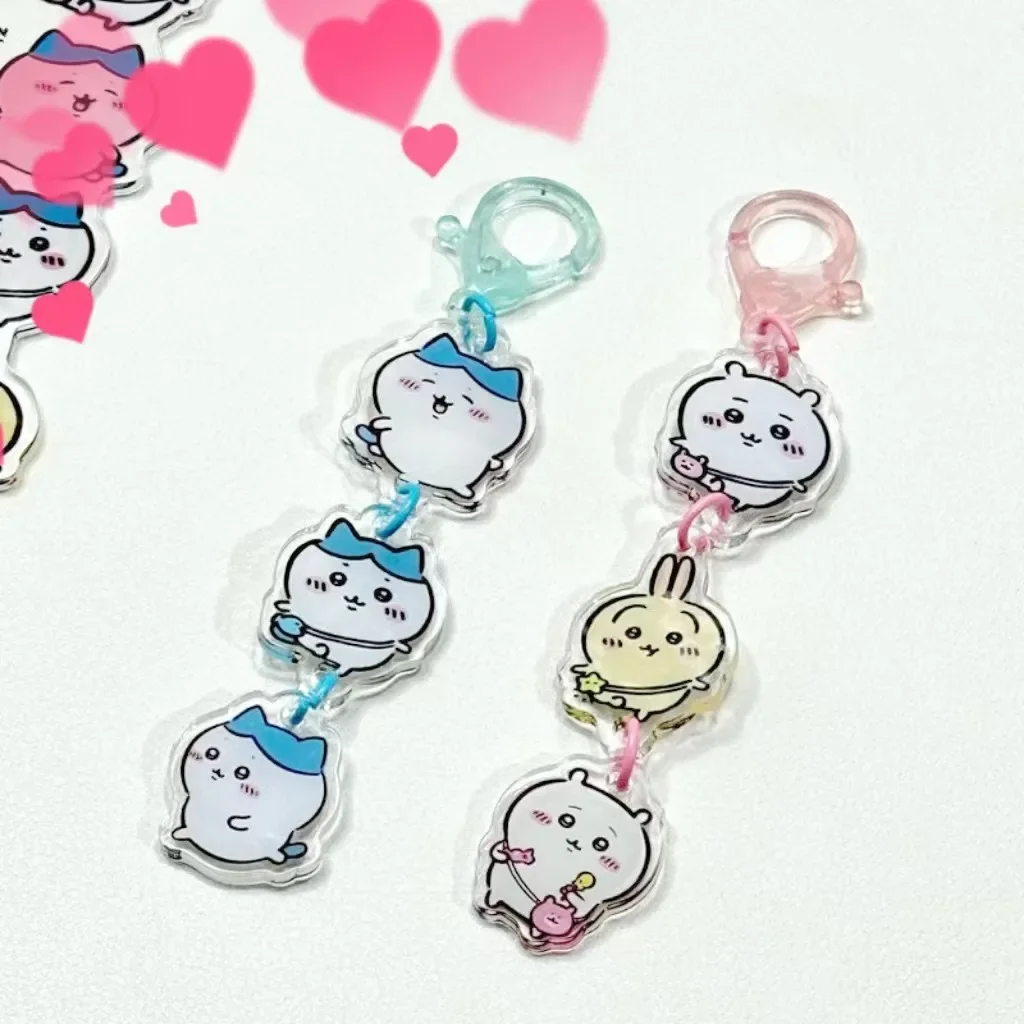 

Cartoon Cute Homemade Chiikawa String Cute Acrylic String Pendant Bag Decoration Buckle Hachiware うさぎ USAGI ちいかわ Decorative Gift