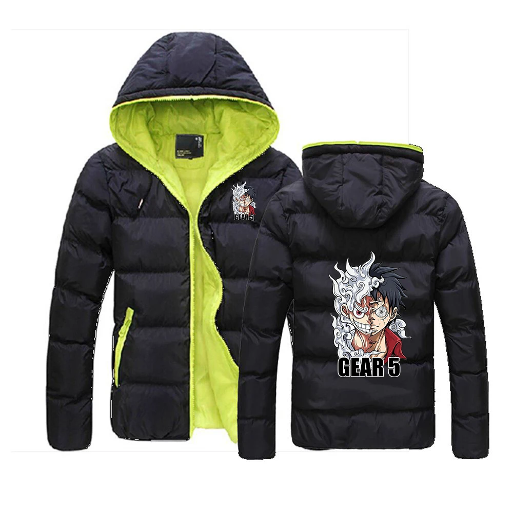 

Мужская куртка One Piece Luffy 2026: Новая осенне-зимняя коллекция, принт Gear 5 Nika, повседневная, шестицветная, хлопковая, утепленная, модная, на молнии