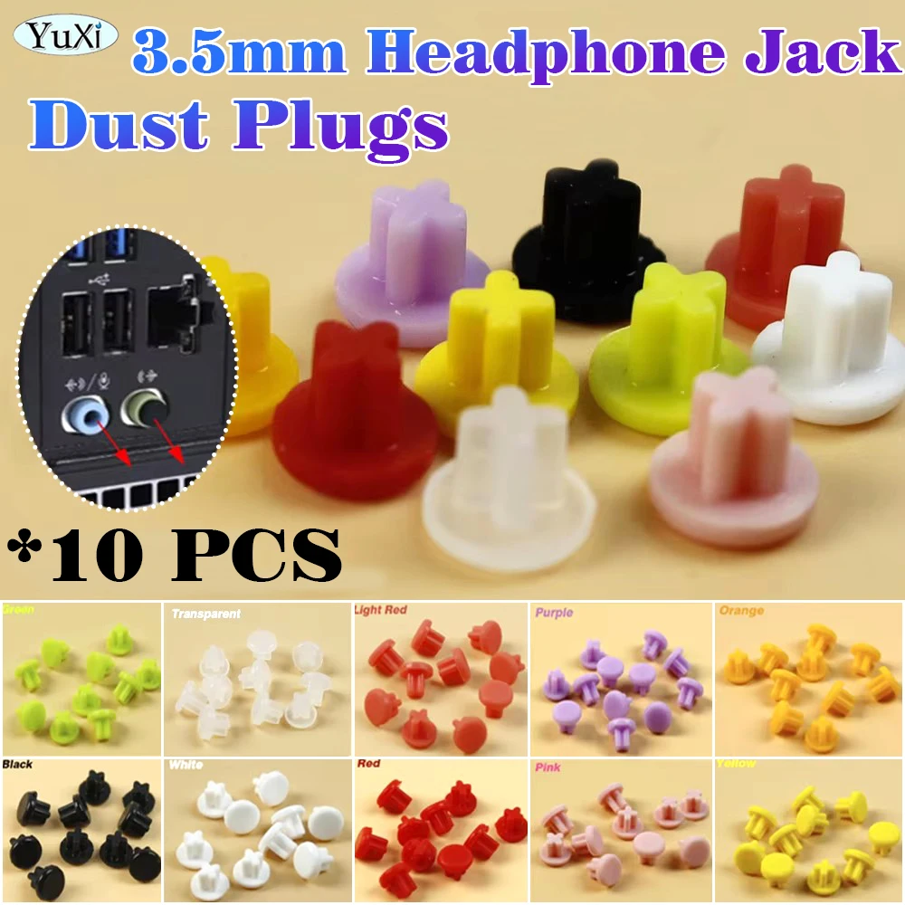 

10Pcs 3.5mm Silicone Headphone Jack Hole DustPlugs Audio Microphone Interface Stopper Cap For Phone PC Audio Anti Dust Cover