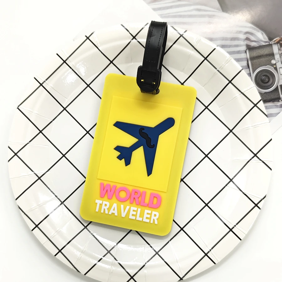 1PCS Airplane PVC Luggage Tag Travel Accessories ID Card for Students for Boys and Girls