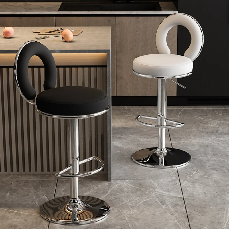 Luxury Modern Bar Chairs - Lounge Metal High Stool Nordic Bar Seating Swivel Bancos Para Barra De Cocina Restaurant Furniture