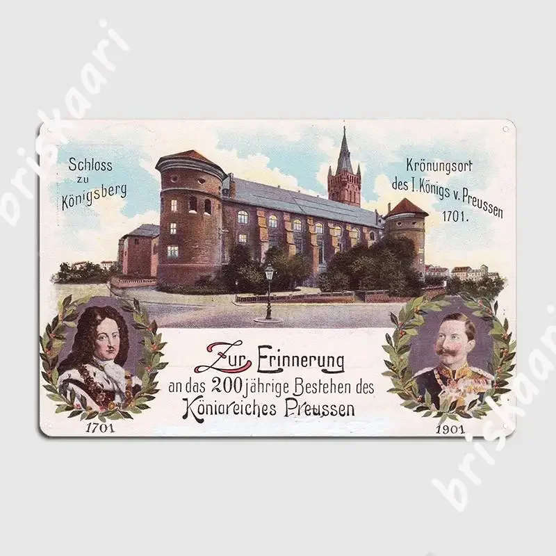 200 عام مملكة بروسيا 1901 لوحة معدنية ملصق اللوحة ديكور حانة المرآب نادي المنزل الطباعة تين تسجيل ملصق
