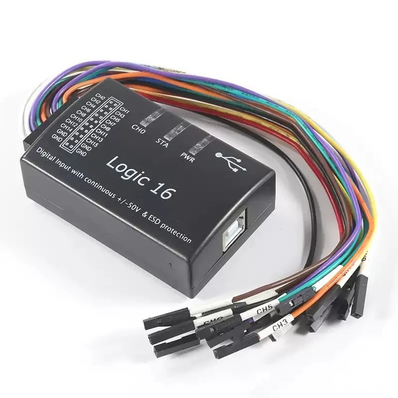 USB Digital Logic Analyzer 16 Channels 100M Sampling Rate Multi System Compatible Digital Signal Debug Testing Instrument