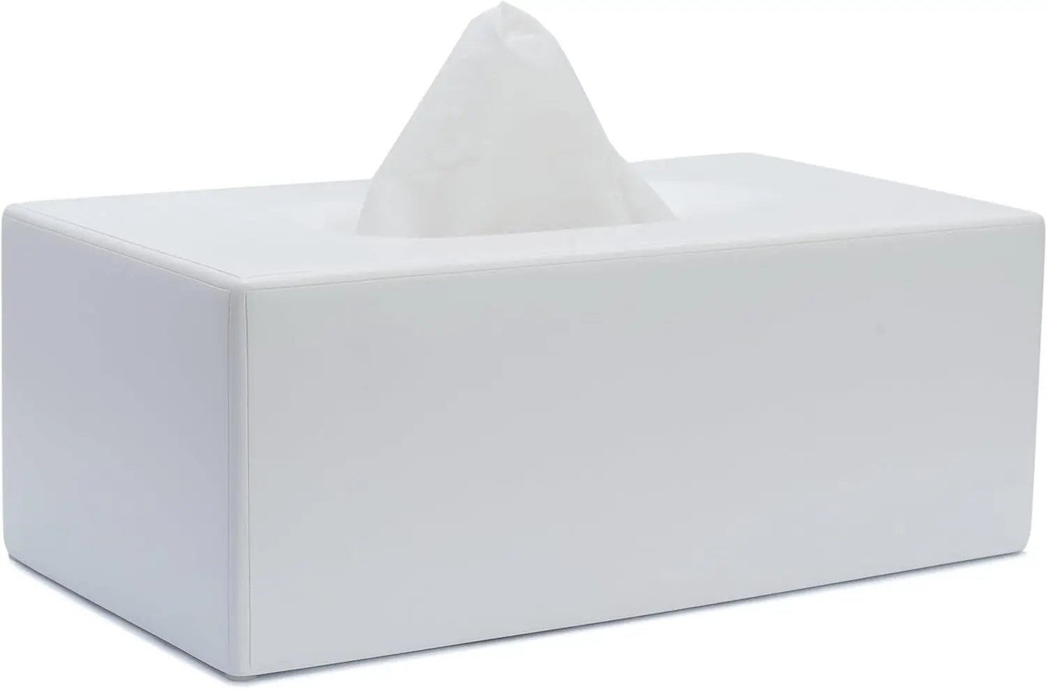 

Matte White Tissue Box Cover, Rectangular Dispenser for Bathroom Kitchen Bedroom Office