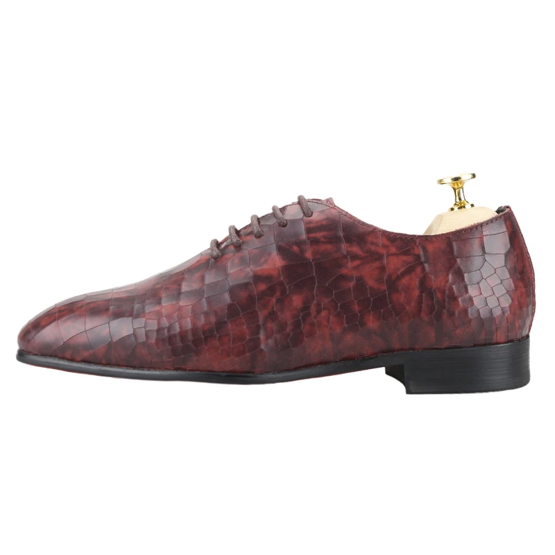 Piergitar Imported Museum Mottled Colors Calfskin Lace-Up Oxfords For Party Formal Wear Perfect Match Men's Red Bottom Shoes