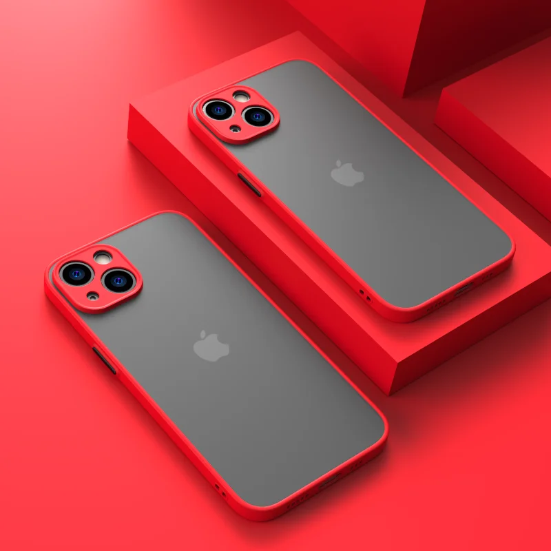 Nieuwe Armor Bumper Schokbestendig Telefoon Case Voor iPhone 15 11 12 13 Mini 14 Pro XR X Xs Max 7 8 Plus SE 2020 Siliconen Hard Cover Capa