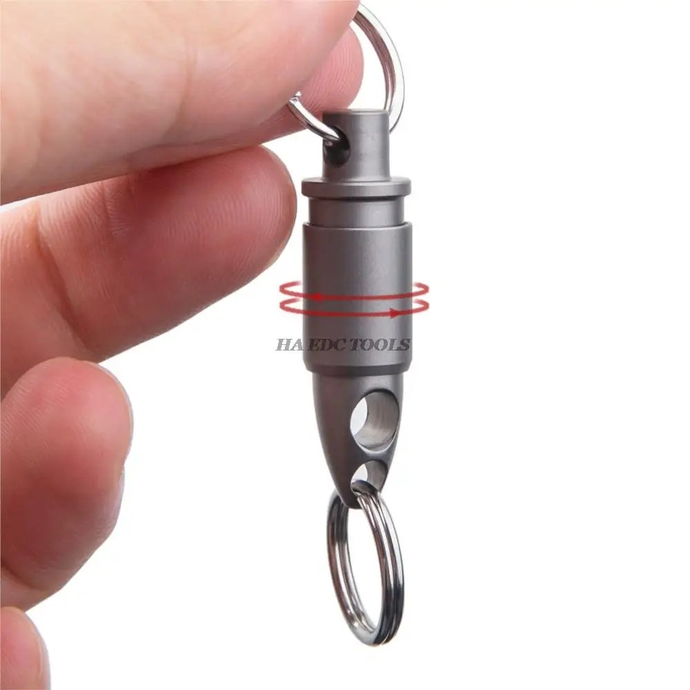 Mini Swivel Ring Buckle Titanium Alloy Keyring Rotary Outdoor Tool Quick Pull Keychain