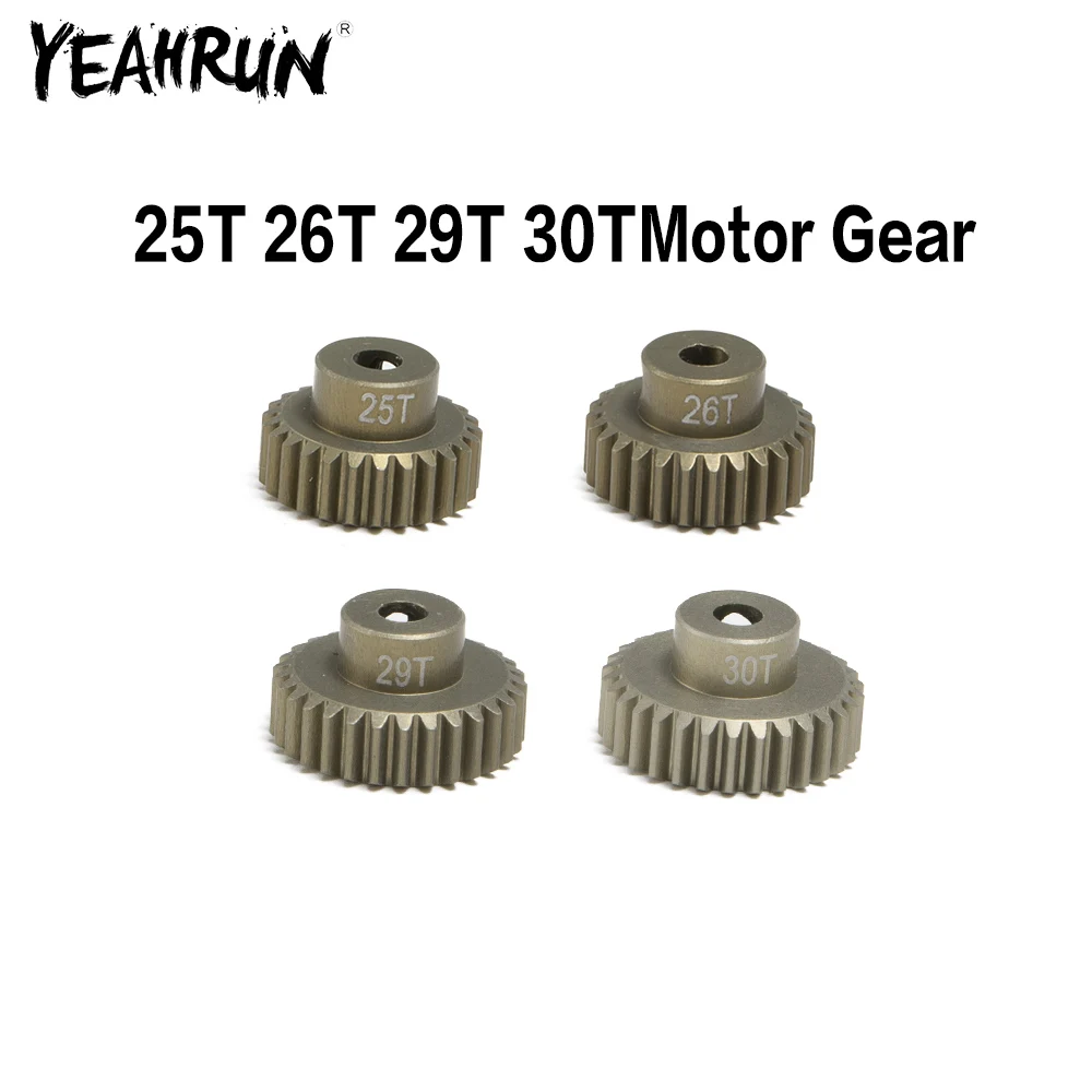 YEAHRUN  25T 26T 29T 30T Metal Pinion Motor Gear For 1/10 Rc Model Crawler Car Motor Parts