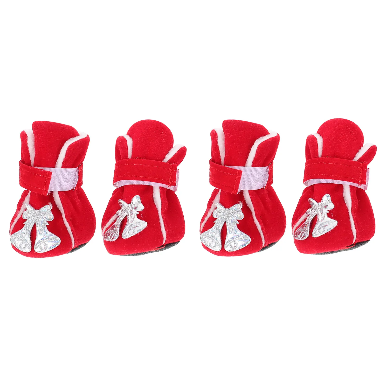

4pcs Pet Cotton Shoes Winter Warm Dog Boots Anti Skid Paw Protectors Comfortable Durable for Small Medium Dogs Gift Pet