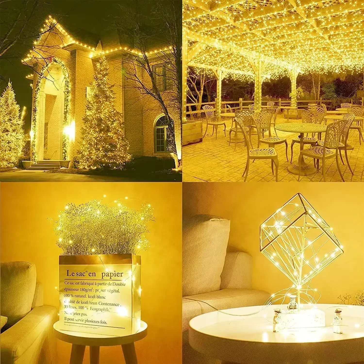20-200LED Fairy Lights Battery Operated Twinkle String Lights, Copper/Silver Wire Dimmable Lights with Remote Control Timer