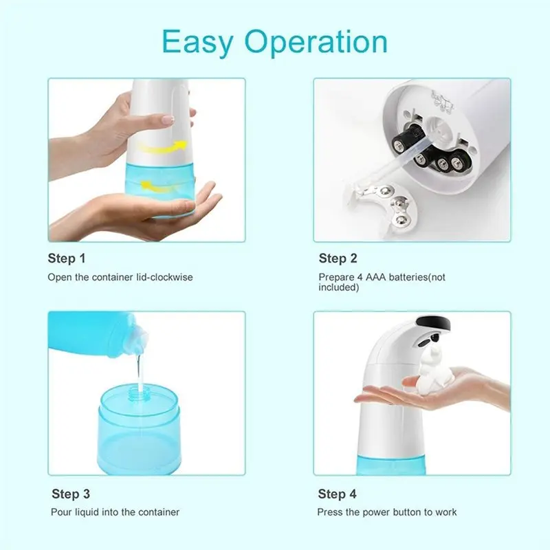 A11E-250Ml Infrared Automatic Soap Dispenser Auto Electric 3 Types Of Bubbles Adjustable Foaming Dispenser For Bathroom Hotel