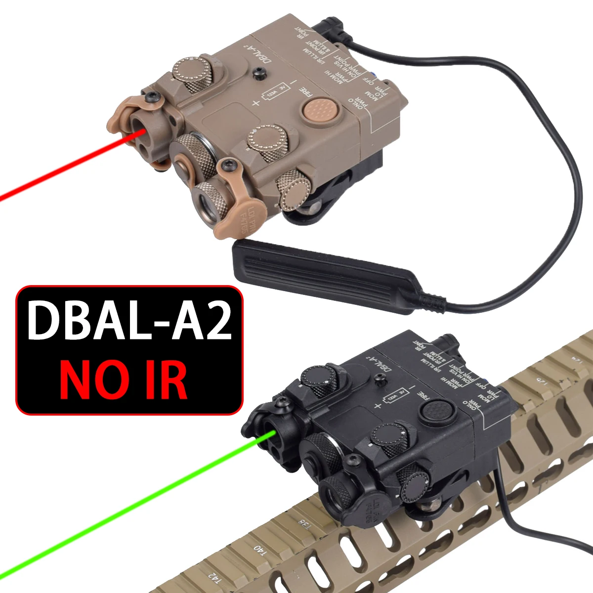 

Тактическое оружие DBAL A2 PEQ15, лазерный прицел с красной зеленой точкой для охоты Surefire M300 M600, фонарь для AR15, без инфракрасного излучения