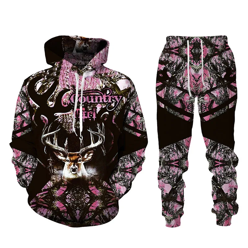 

Casual 3D Printed Sweatirt Set for Men Spor Printed Long Sve Crew Ne Comfortable Loose Fit T-irt And Pants Outfit