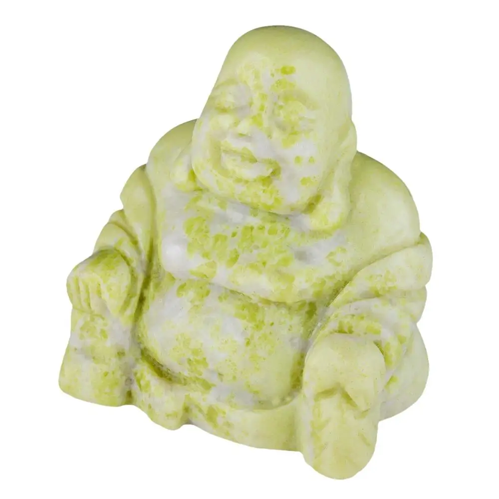 TUMBEELLUWA 1.5''Healing Gem Stone Laughing Buddha Statue Figurine,Hand Carved Amulet Pocket Stone for Feng Shui Home Decoration