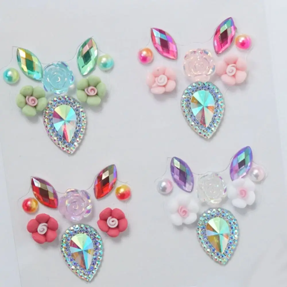 Temporary Face Gems Stickers Waterproof Natural Crystal Face Tattoo Colorful Professional Eye Gems Makeup Stickers Christmas