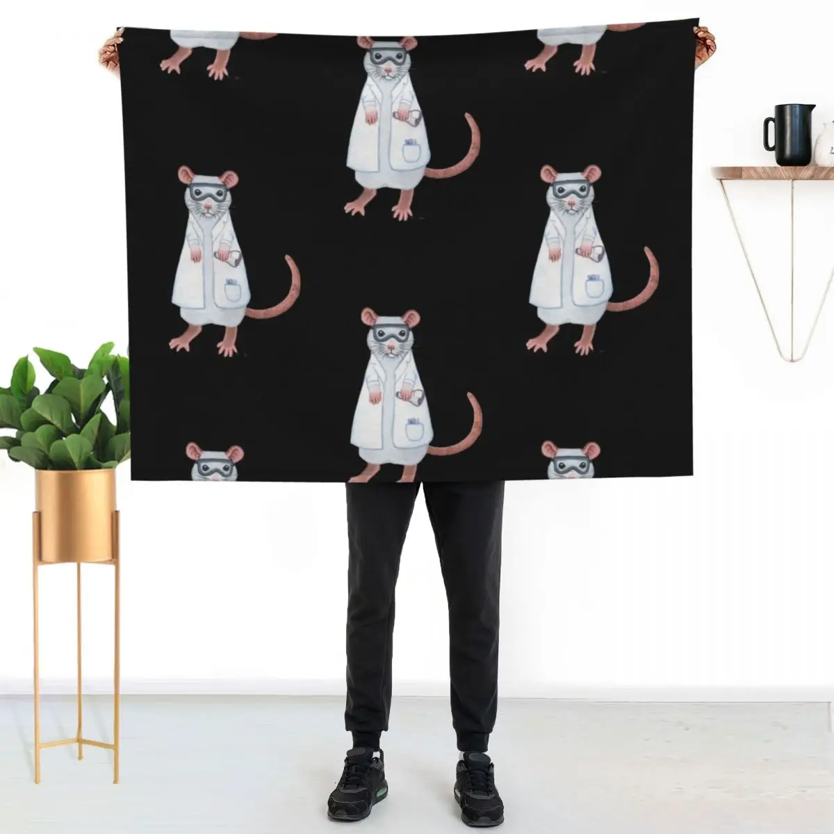 Lab Rat Throw Blanket Multi Purpose Soft Warm Blanket for Home Travel