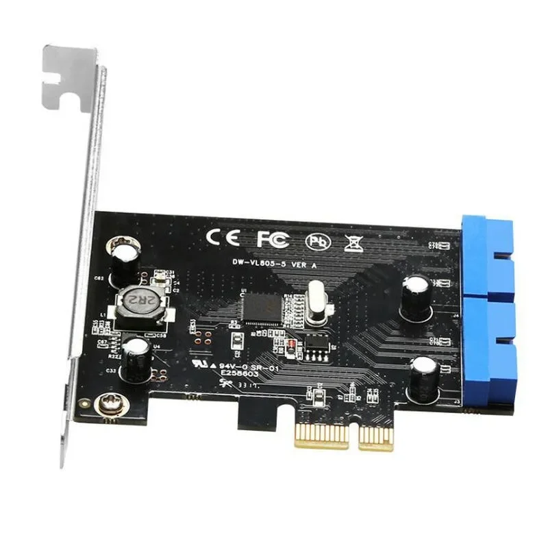 PCI-E to usb3.0 pin dual 20PIN desktop chassis front panel expansion card VL805 chip