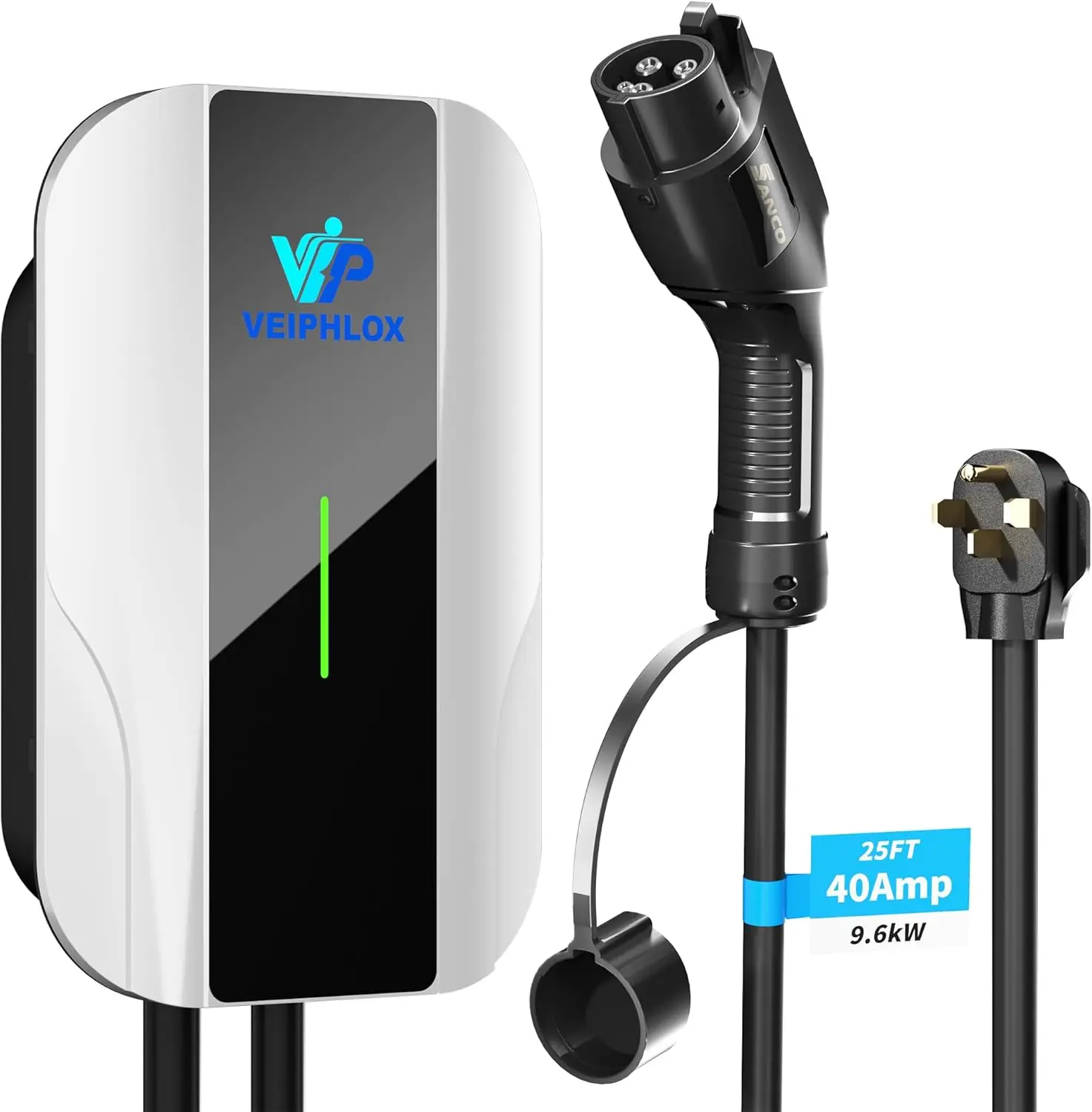 Level 2 EV Charger 40 Amp, EV Chargers for Home 240V, Electric Car Charger 9.6kW, Outdoor/Indoor Electric Vehicle Fast Charging