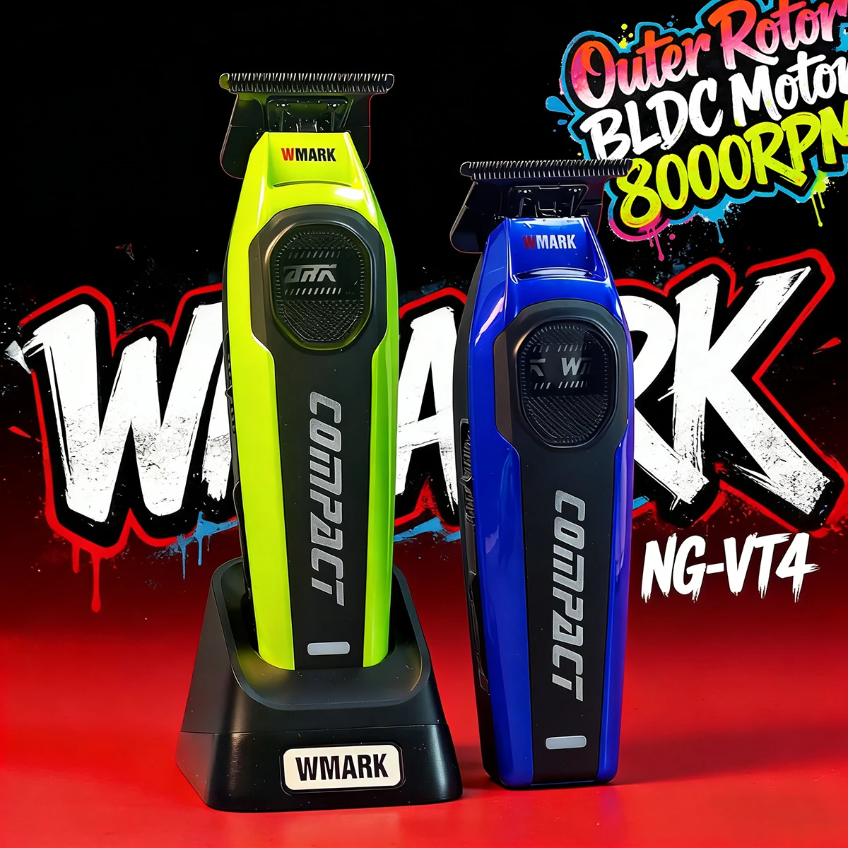 

Профессиональная машинка для стрижки волос для мужчин, 8000 об/мин, двигатель BLDC, лезвие DLC, металлический корпус, внешний ротор, электрическая машинка для стрижки WMARK NG-V4