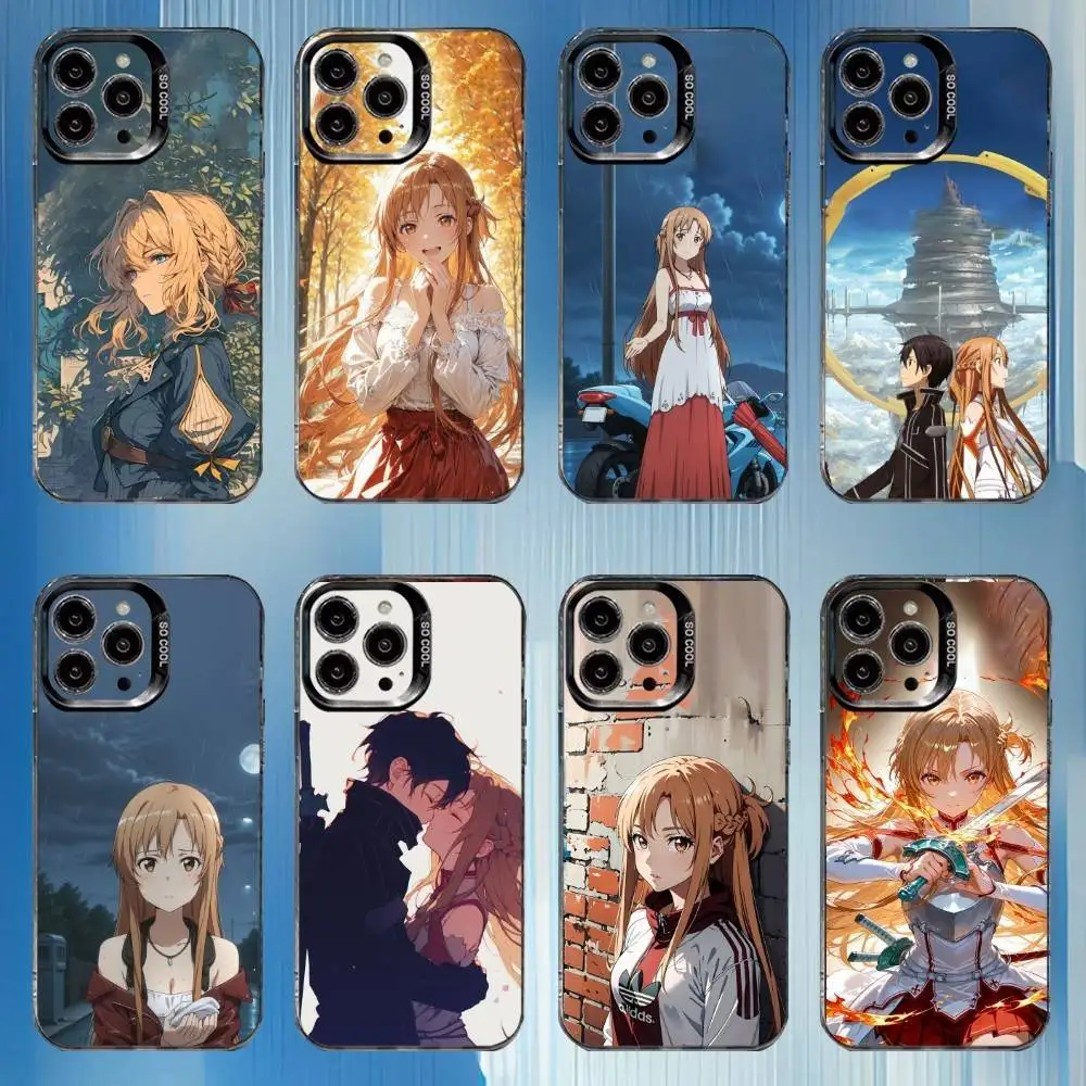 Чехол для телефона Y-Yuuki Anime A-Asuna для iPhone17,16,15,14,13,12,11 Plus, Pro Max, белый матовый противоударный чехол