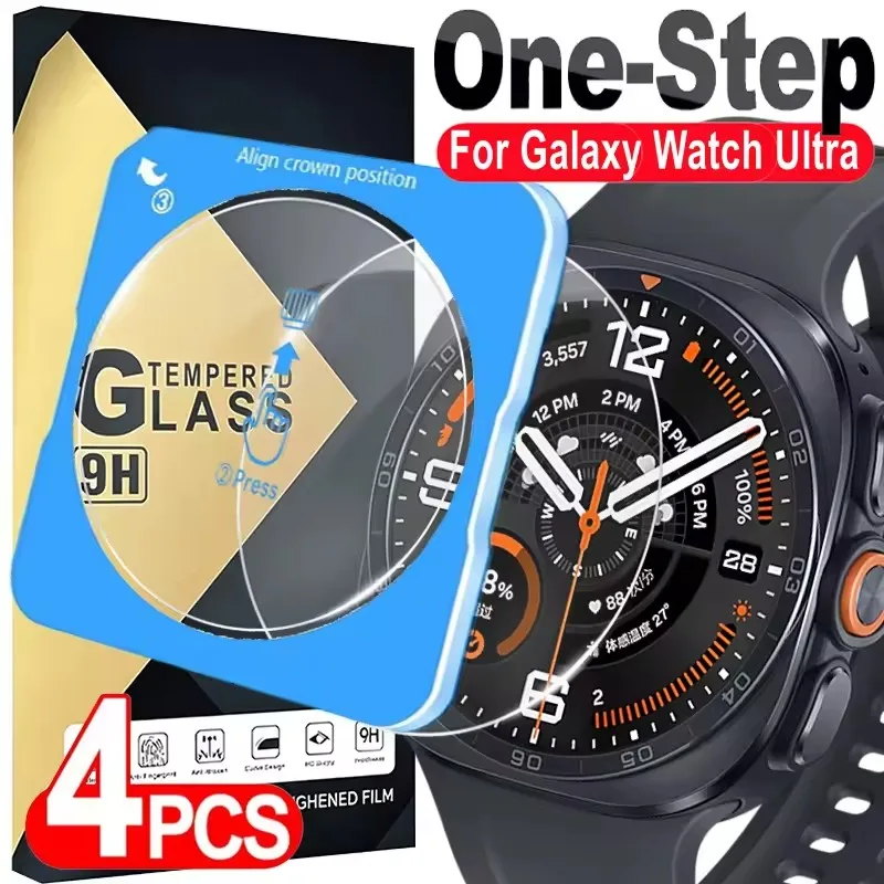 Tempered Glass Films for Samsung Galaxy Watch Ultra 2 2025 2026 47mm Anti-scratch Screen Protectors with Easy To Install Kit