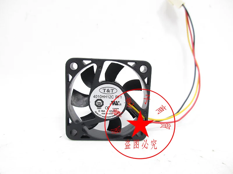 

T&T 4010HH12C DC 12V 0.16A 40x40x10mm 3-Wire Server Cooling Fan