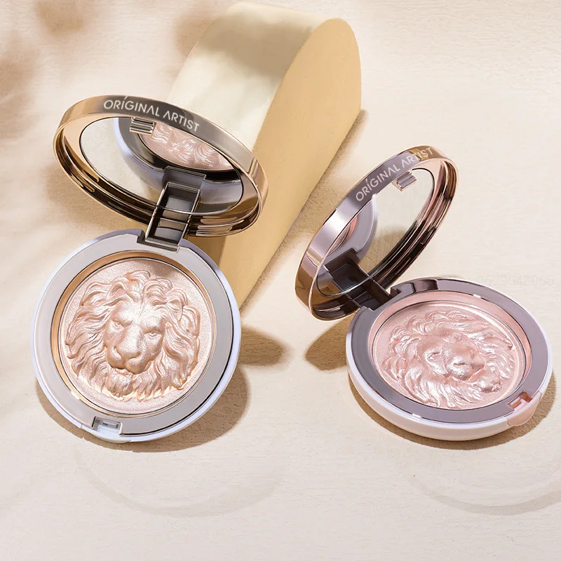 Pearlescent Lion Highlighter Powder Brighten Natural Three-dimensional Nose Shadow Contour Relief Lion Ginger Highlights Palette