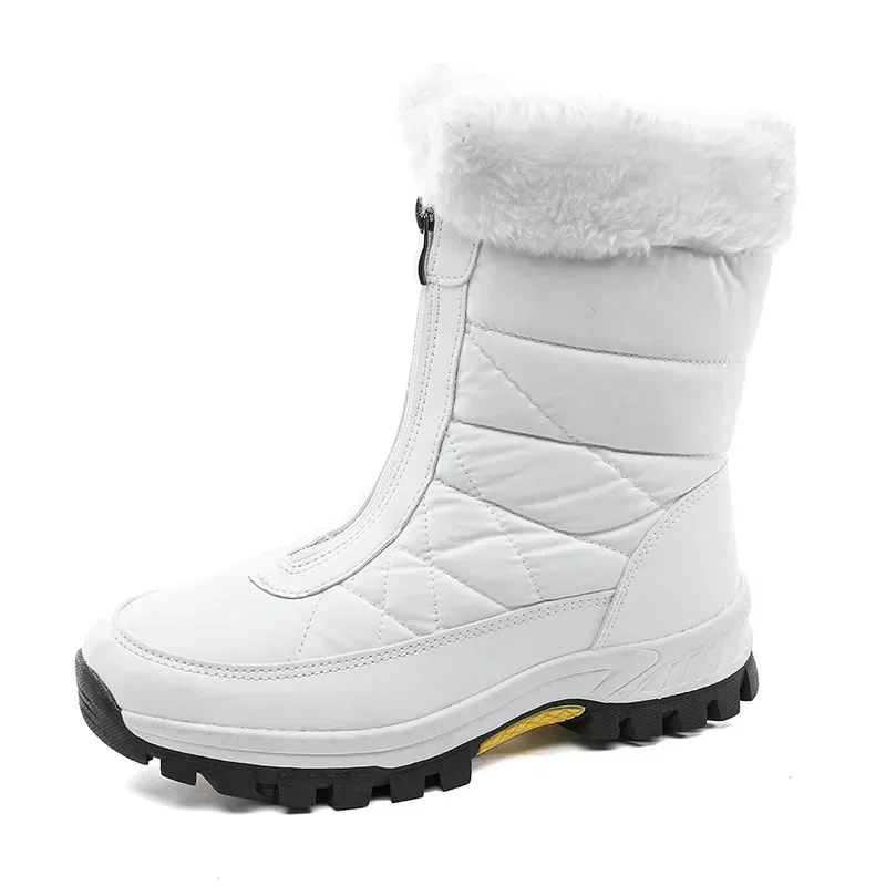 Botas de nieve impermeables para mujer, zapatos cálidos antideslizantes para exteriores, senderismo, trabajo, invierno, 2024