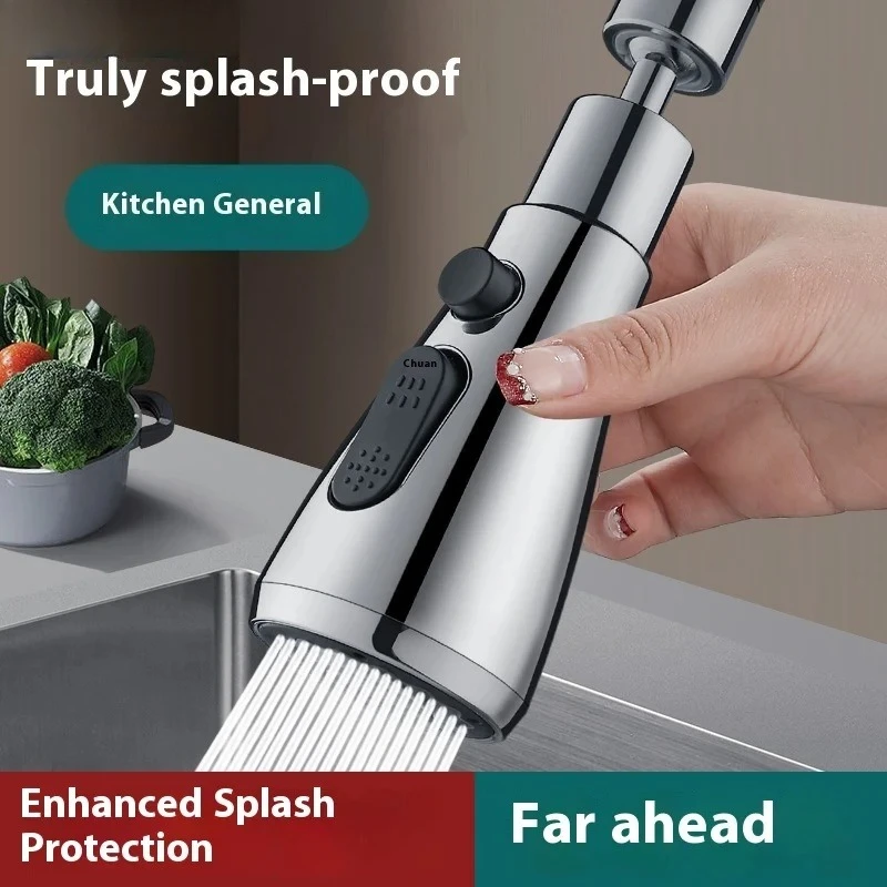 

1pc Kitchen Faucet Extender 720° Swivel Aerator Plastic Splash Guard Strainer Sink Aerator Spout Three Modes Spray Filte