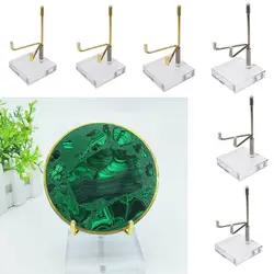 Metal Mineral Display Stand With Acrylic Base For Crystal Ball Base Stone Shelf