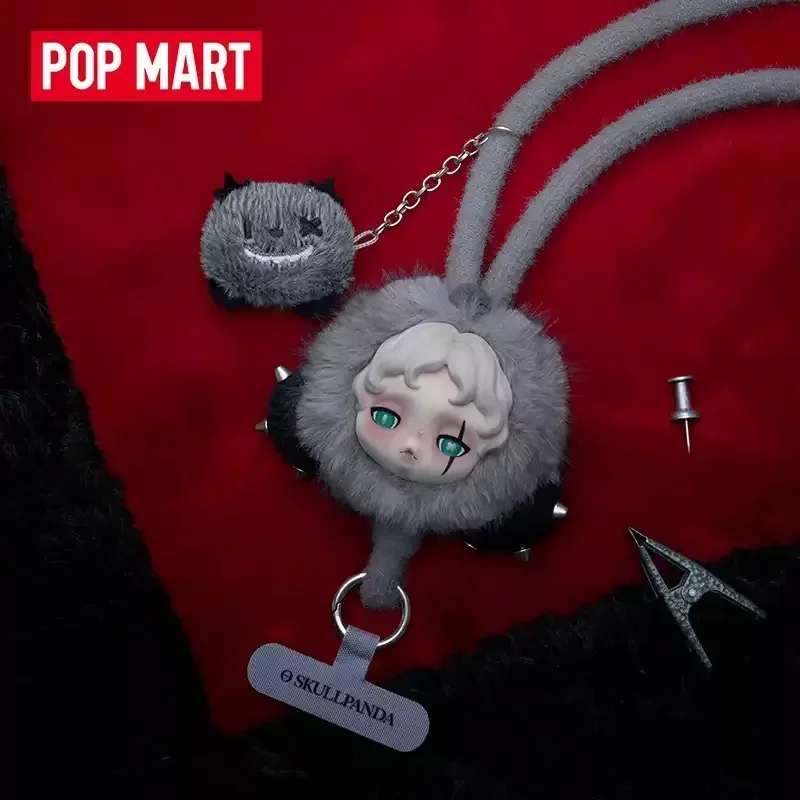 POPMART SKULLPanda لقد وجدت لي سلسلة الهاتف المحمول الحبل صندوق أعمى أنيمي الشكل تخمين حقيبة حلية التماثيل الدمى نموذج هدية