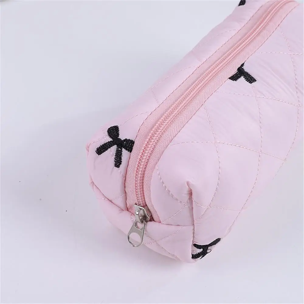 INS Style Quilted Pencil Bag Multi-Functional Cosmetics Storage Large-Capacity Pen Pouch Stationery Supplies Handbag
