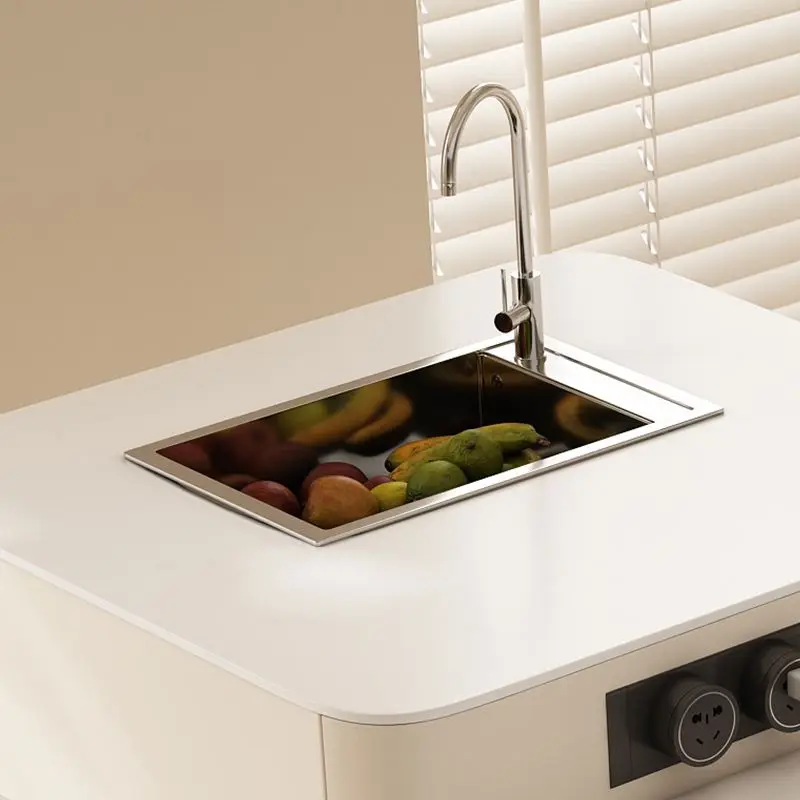 Retractable cream style household small and medium-sized high-end kitchen mid-island