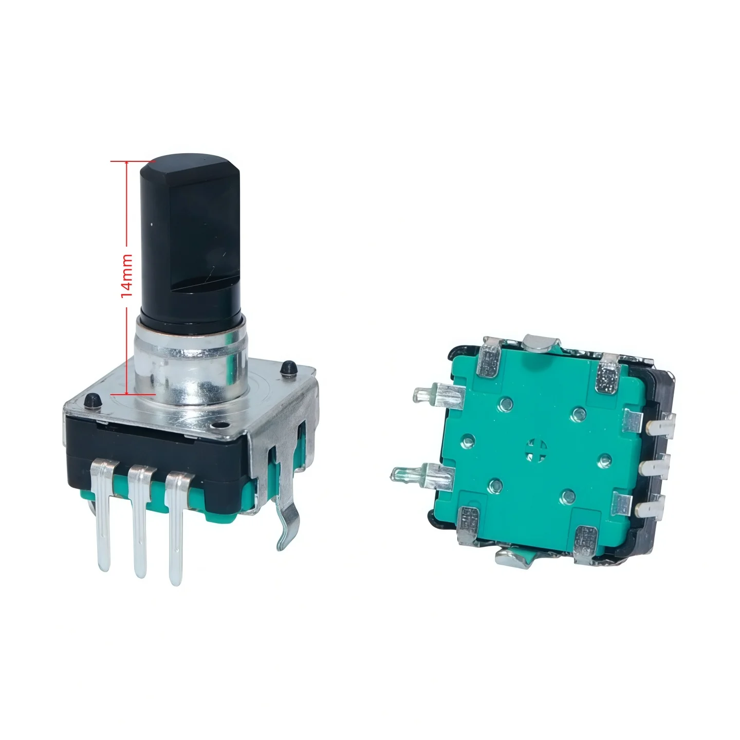 5pcs EC12 Encoder Rotary Code Switch With Push Button Without Click Turn Smooth 5Pins 14mm Half Shaft