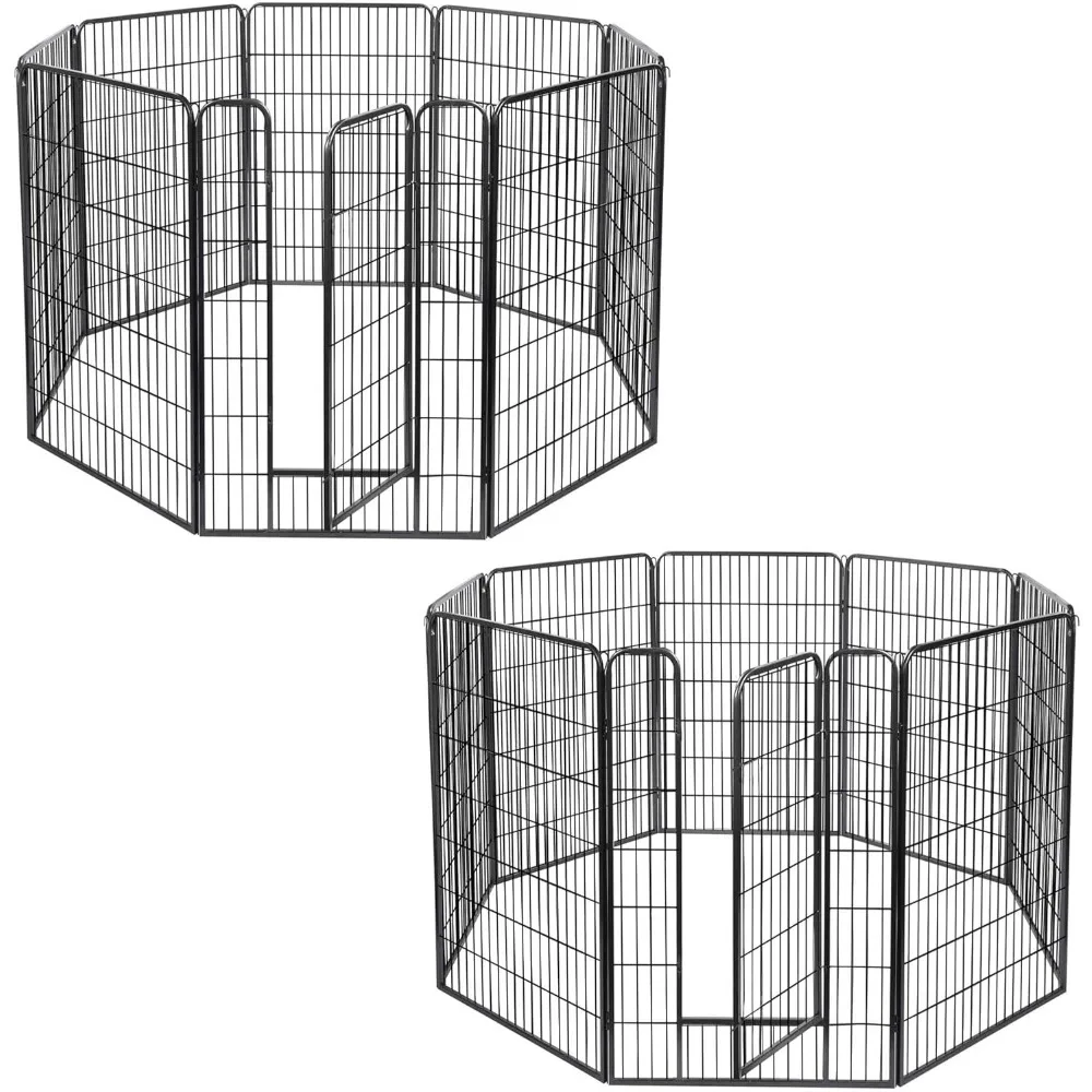 

Забор манежа для собак на открытом воздухе для двора, 16 панелей 47-дюймовый металлический садовый барьер для животных с 2 воротами, сверхмощные упражнения для питомцев для домашних животных