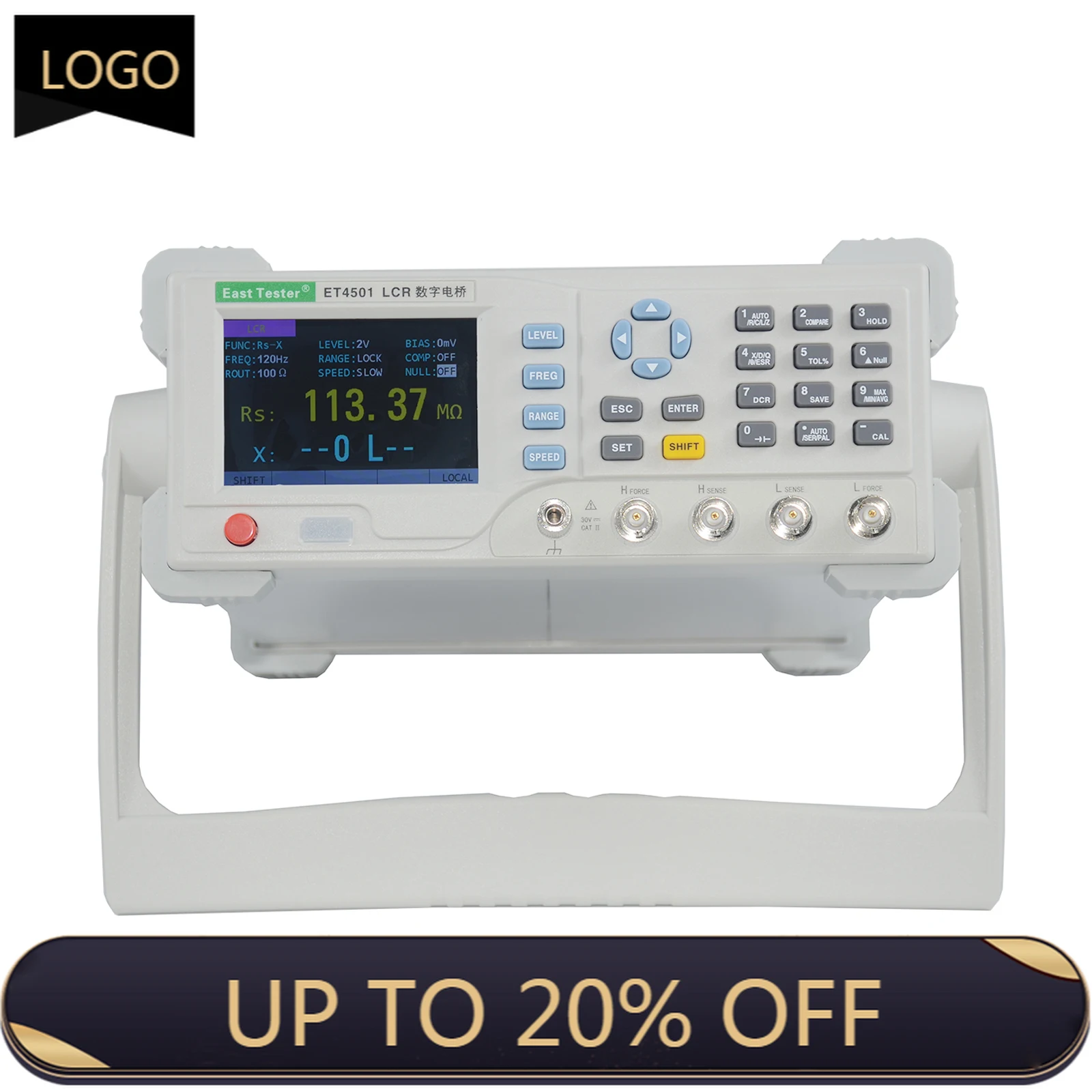 ET4501 Desktop LCR Tester Capacitance Inductance Meter LCR Meter for 10Hz-10KHz Adjustable Frequency