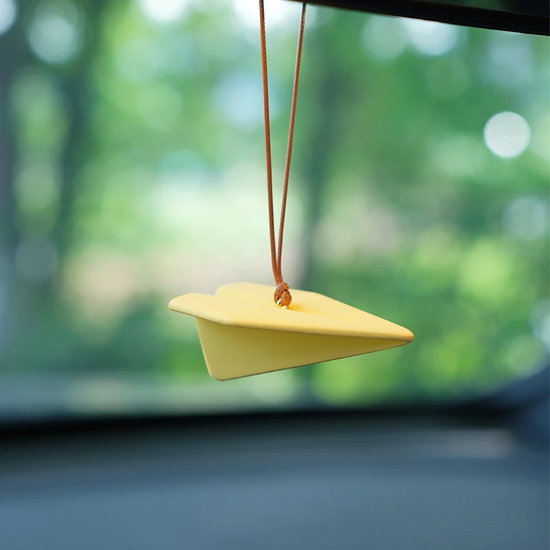 Paper Airplane Car Charm Paper Plane Car Pendant Car Aroma Diffuser Rearview Mirror Pendant Car Interior Decoration image 5