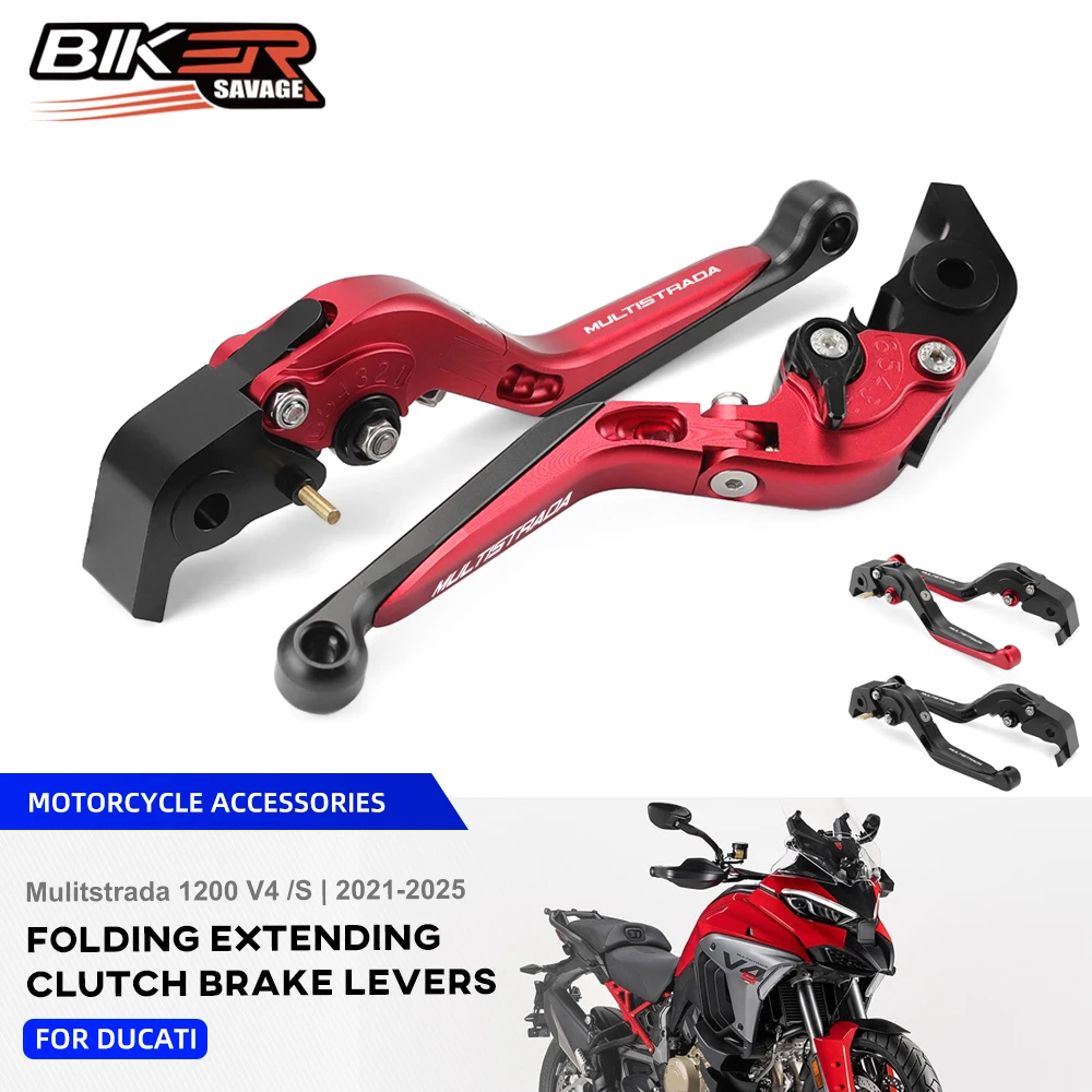 

V4 Brake Clutch Lever For Ducati Mulitstrada 1200 V4 S 2021-2025 Motorcycle Accessories Folding Extendable Front Control Handles