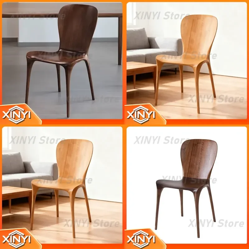 

Eureka Chair for North American Ash Wood Household Back Chair Nordic Modern Curved Full Tenon and Mortise Solid Wood Casual