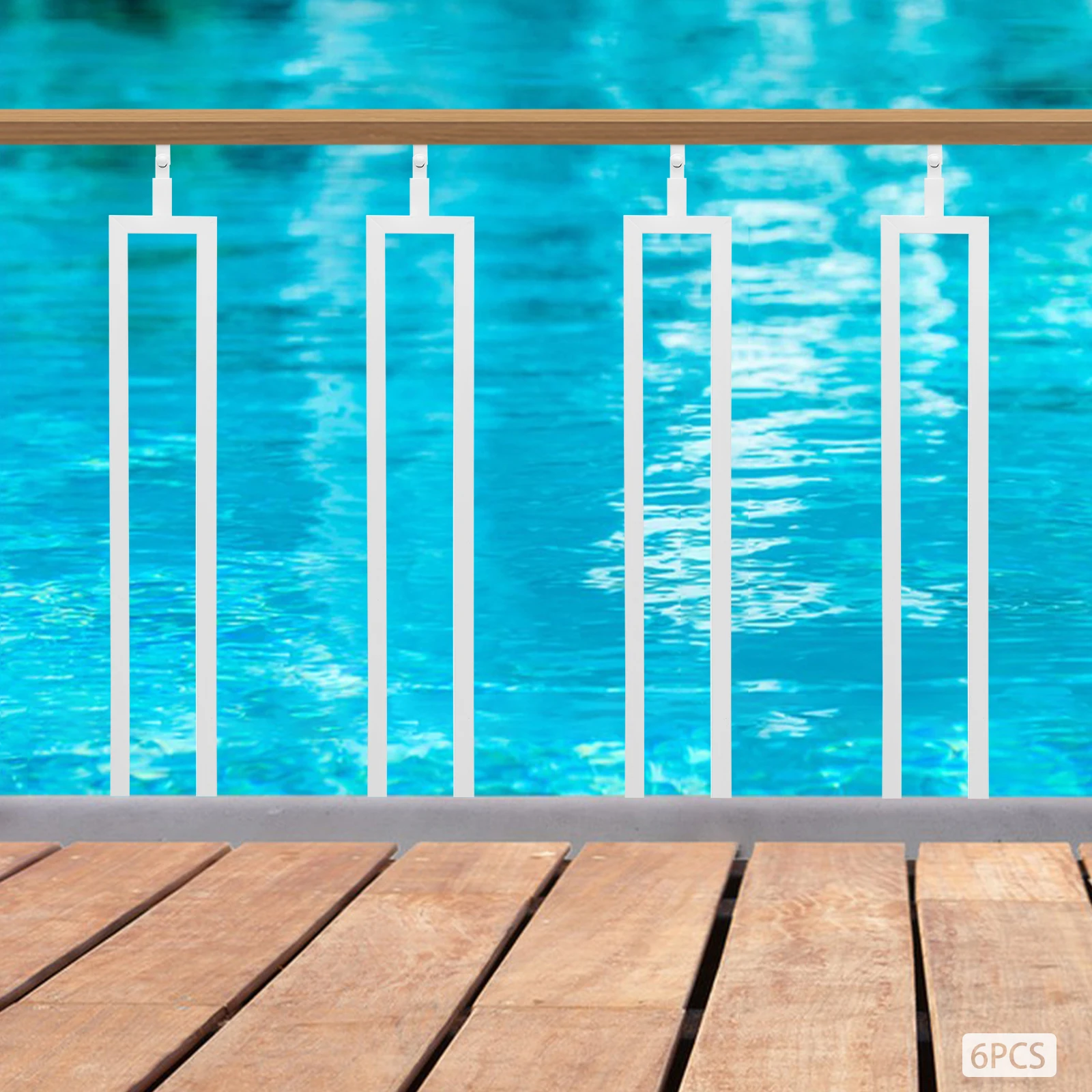 4 Pcs/6 Pcs Adjustable Stair Railing Posts Iron Baluster Posts for Deck/Balcony Stair Guardrail Posts