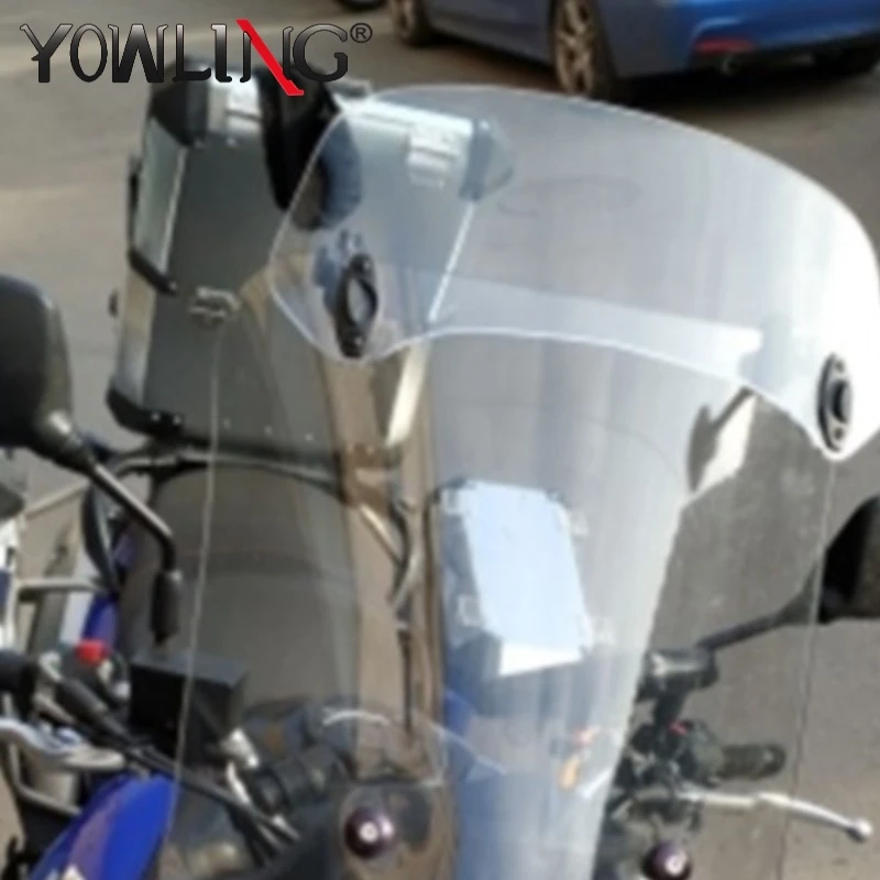 Universal Motorcycle For All Motorcycle Models Windshield Extension Adjustable Spoiler Clamp-On Windscreen Deflector Suitable