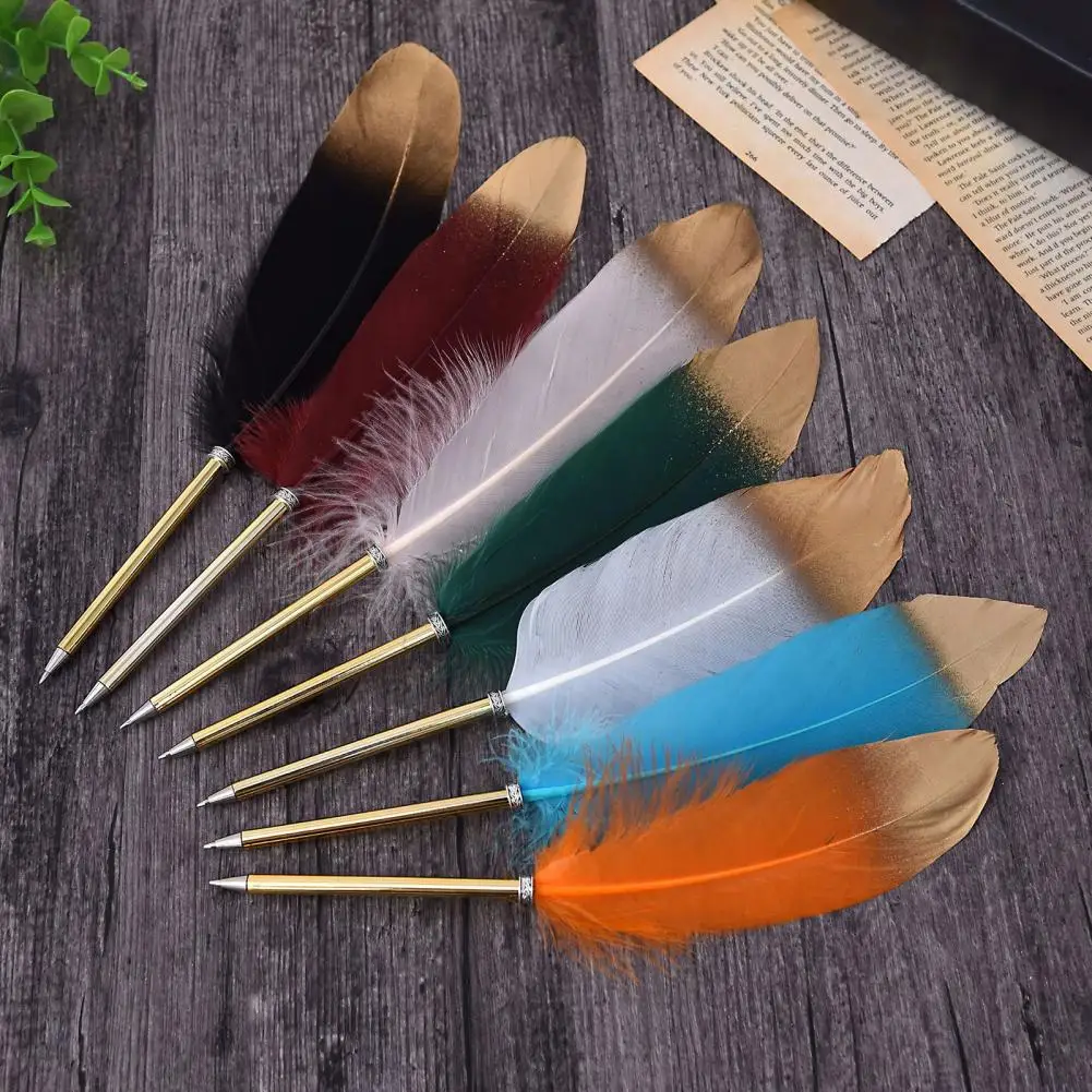 1Pcs Creative Feather Ballpoint Pen Fashion Business Gifts Student School Stationery Office Supplies Souvenir Writing Pen